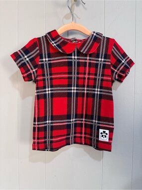 Mini Rodini Plaid Peter Pan Collar Kids shirt 92/98